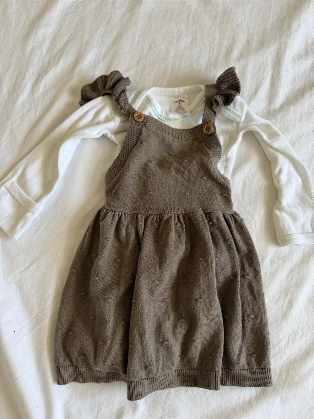 GAP Girls White Dress with Yellow Floral Ombre 3-6 months